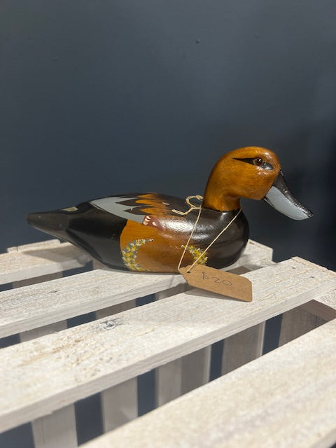 Hand Painted Baby Duck Decoy w/Glass Eyes