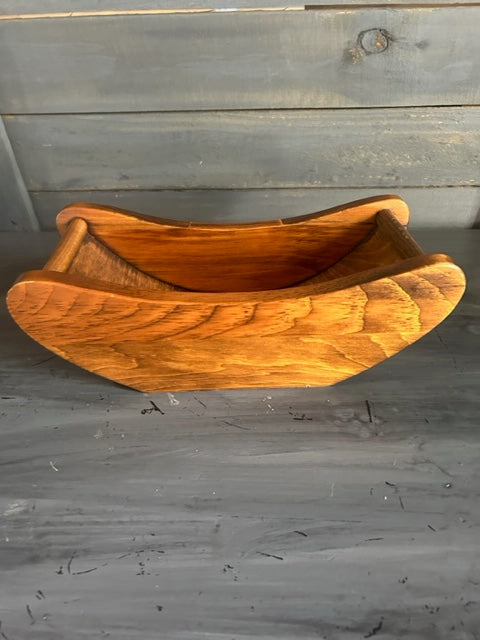 Cupped wood bowl