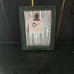 Small Wood & Tin Frame with Clip Holder